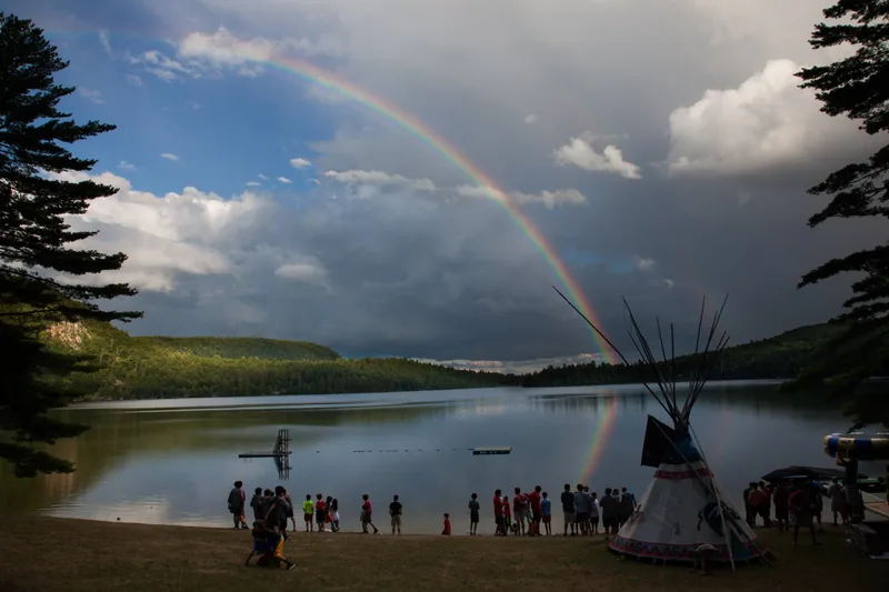 Rainbow over Bear Lake on the last night of camp